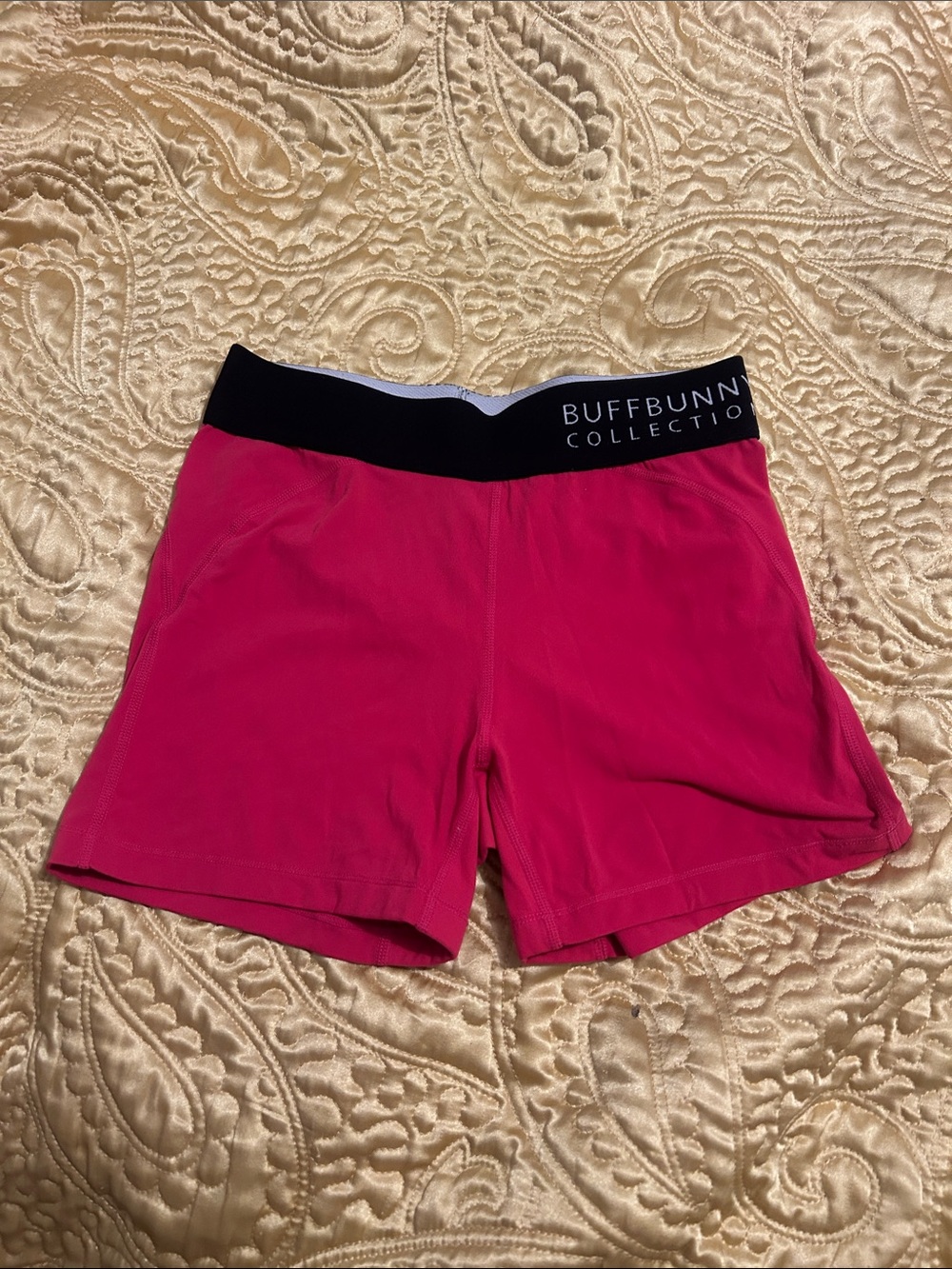 Buffbunny Collection Hot Pink Athletic Shorts with Black Waistband
